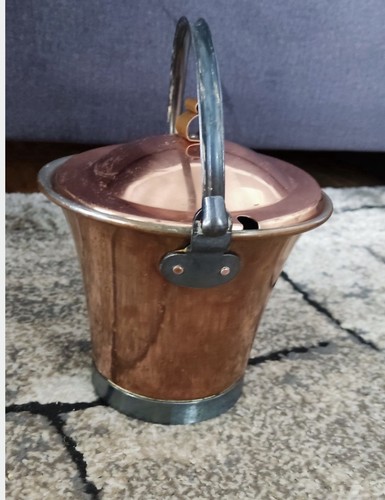 Vintage kupfertopf mit deckel - kupfertopf,