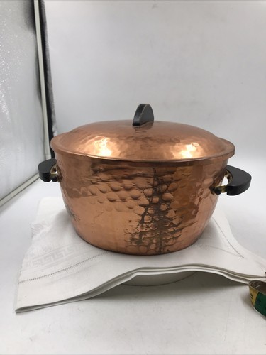 Vintage kupfer topf mit deckel - topf,